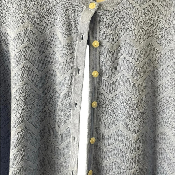 Talbots Blue Chevron Sweater Cardigan Petite Large - Picture 6 of 8
